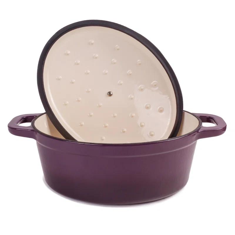 BergHOFF BergHOFF Neo 5Pc Cast Iron Set: 5Qt and 8Qt Covered Dutch Ovens and 10" Fry Pan