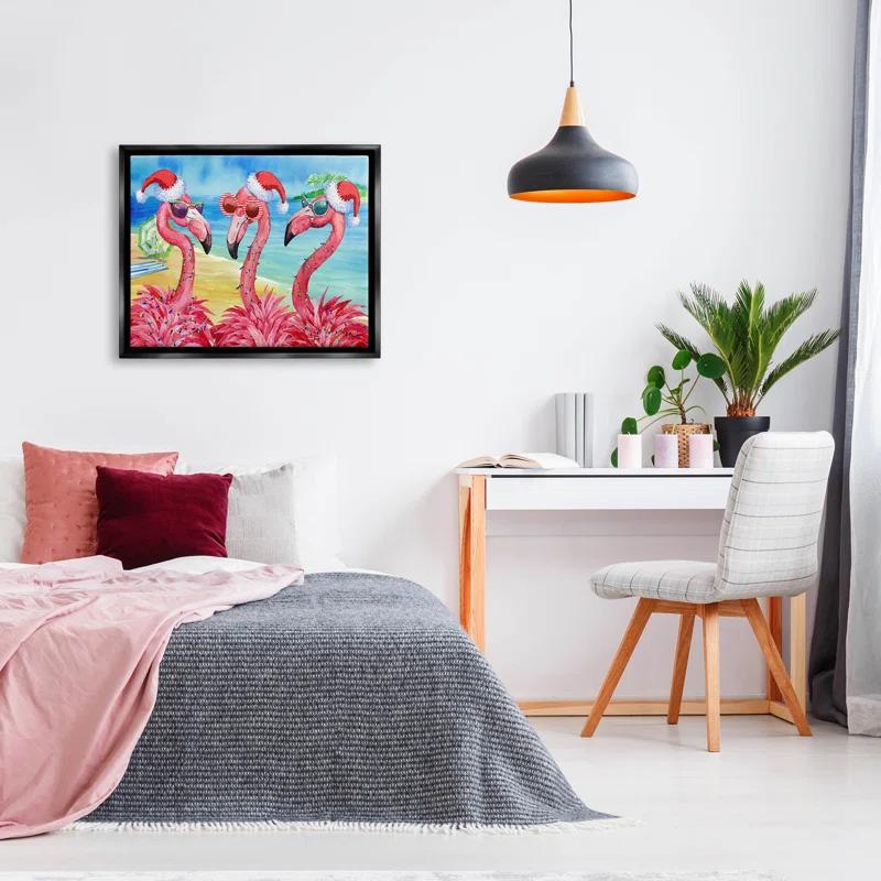 Stupell Industries " Holiday Lights Flamingos Beach " by Paul Brent