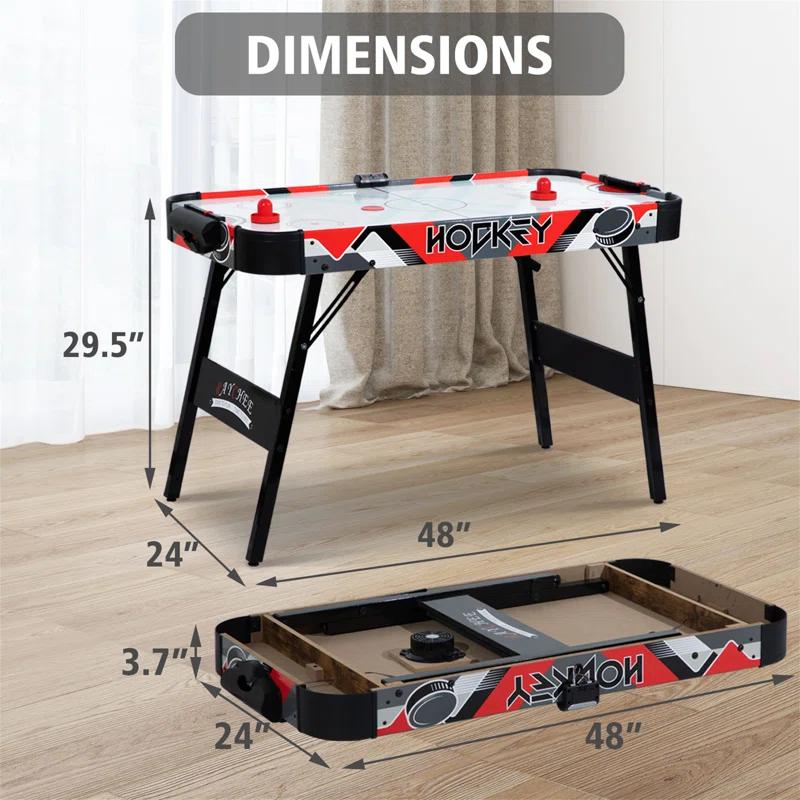 RayChee 48'' 2 -Player Wood Air Hockey Table with Digital Scoreboard