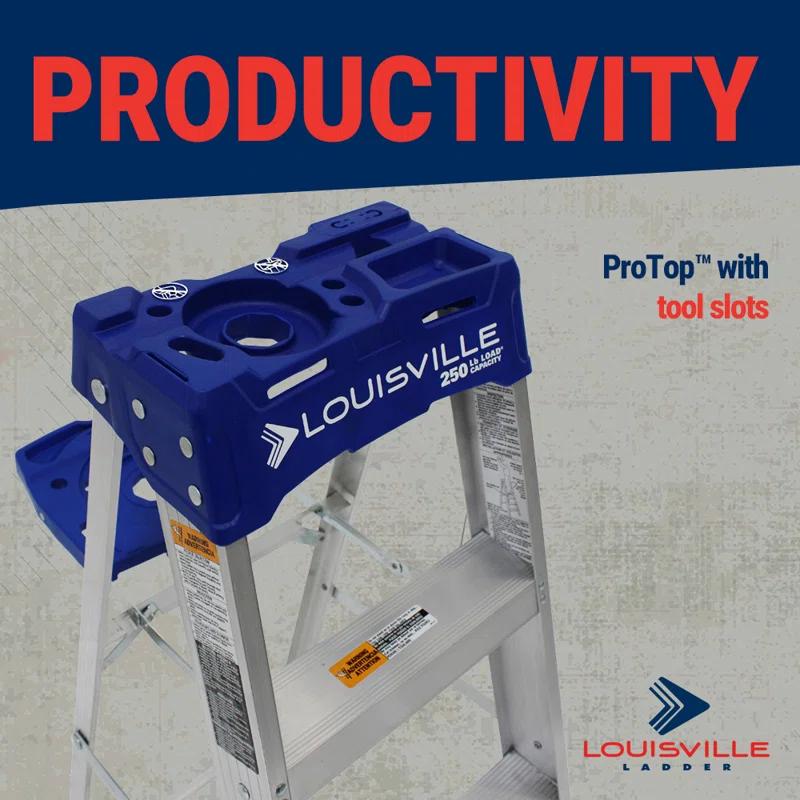 Louisville Ladder 10 ft. Aluminum Step Ladder with 250 lbs. Load Capacity Type I Duty Rating