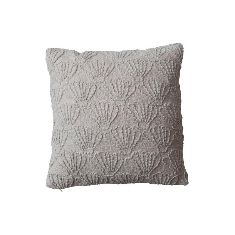 Embroidered Cotton Reversible Throw Pillow