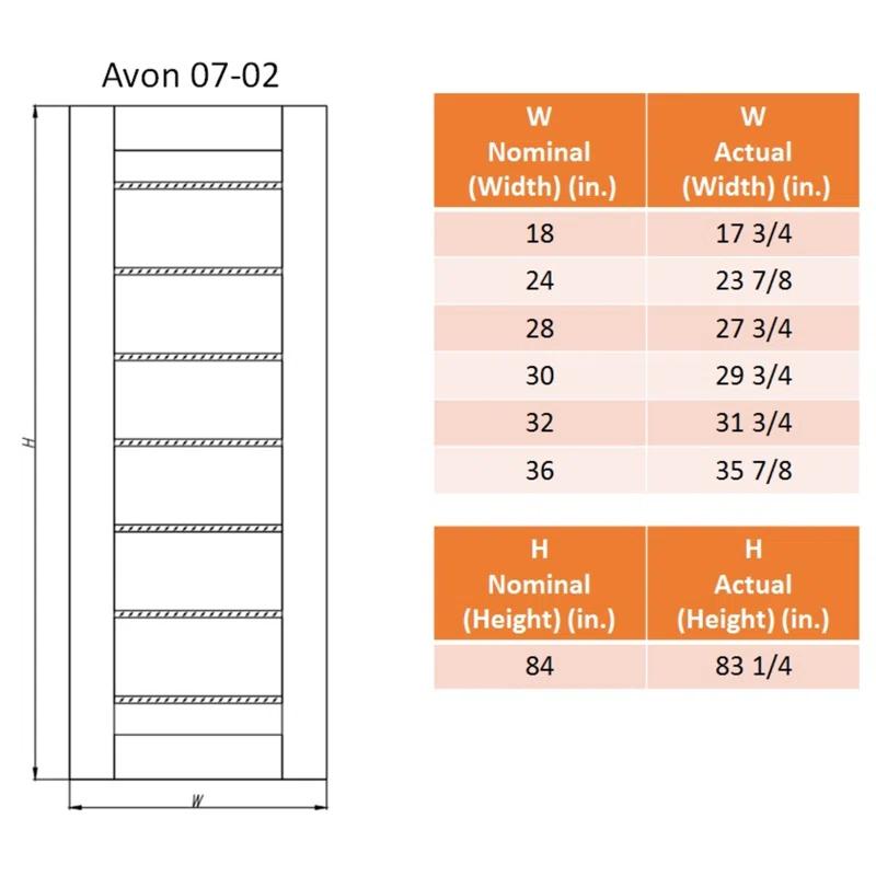 Belldinni Avon 07-02 Paneled Manufactured Wood and Frosted Glass Interior Door Slab