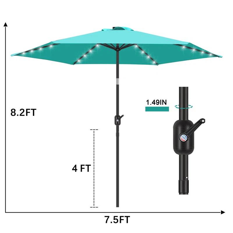 90'' Lighted Tilt Market Umbrella