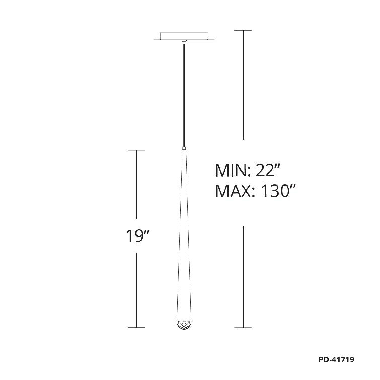 Modern Forms Cascade Dimmable LED Pendant with Clear Crystal Shade