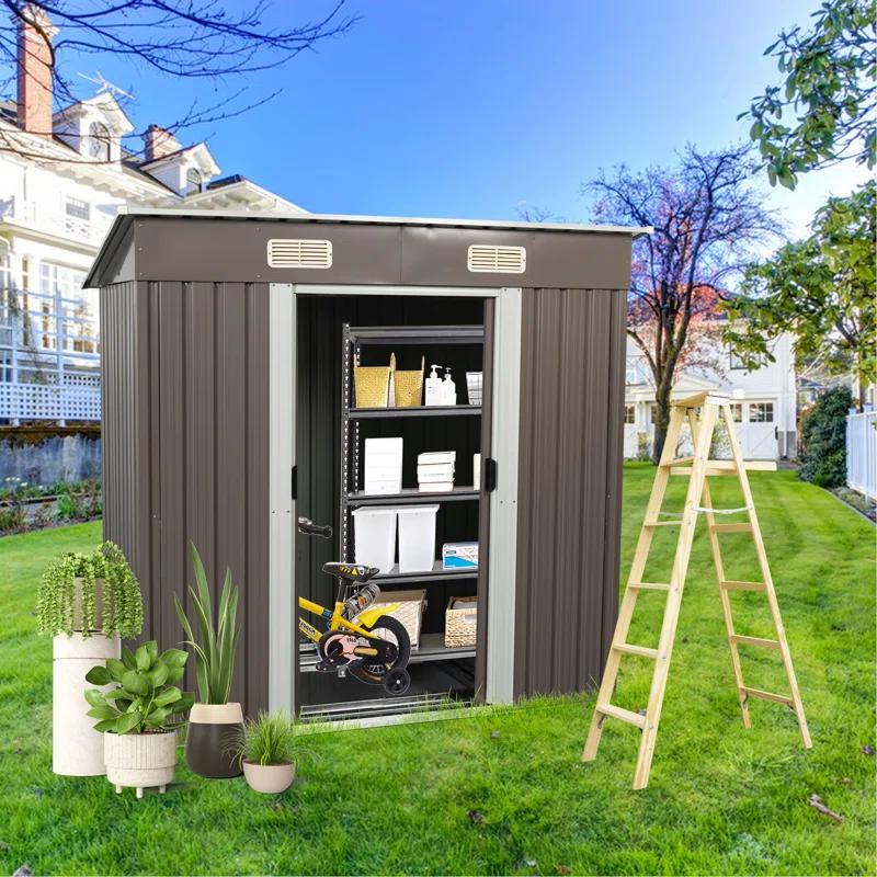 wendeway 6Ft X 4Ft Outdoor Metal Storage Shed