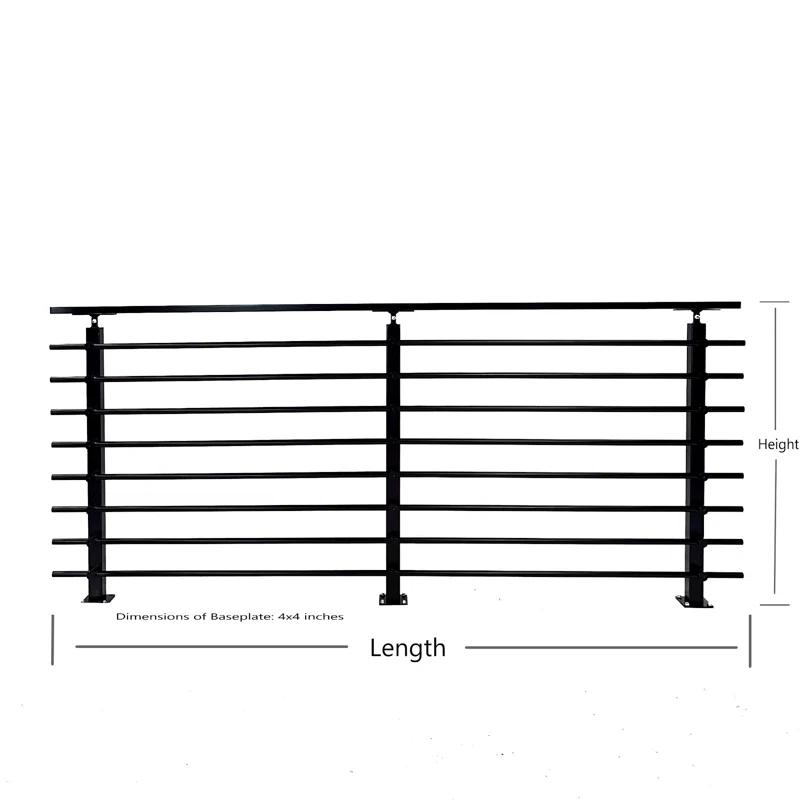 Concept Fusion Modern Horizontal Adjustable Railing Banister System for Staircases Balconies and Decks Complete Guard Railing Kit