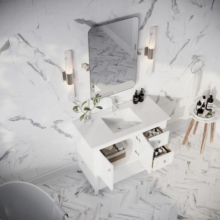 Fresca Manchester 42" Freestanding Single Sink Bathroom Vanity with Integrated Sink (Faucet Not Included)