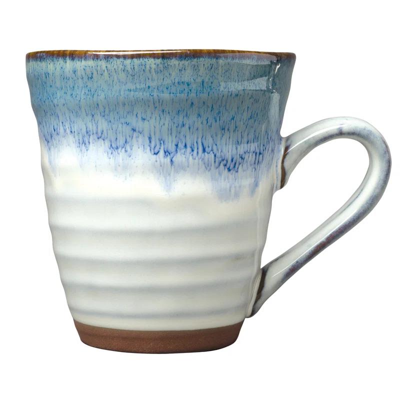 Sango Sango Talia 16-Piece Casual Blue Stoneware Dinnerware Set - Service For 4, Blue/White