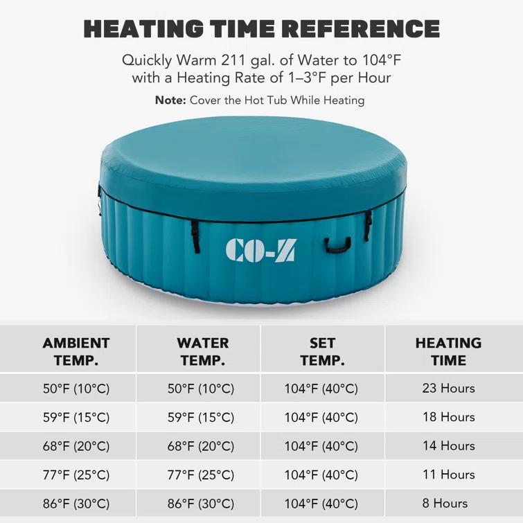 CO-Z 2-4 - Person 120 - Jet Vinyl Inflatable Hot Tub