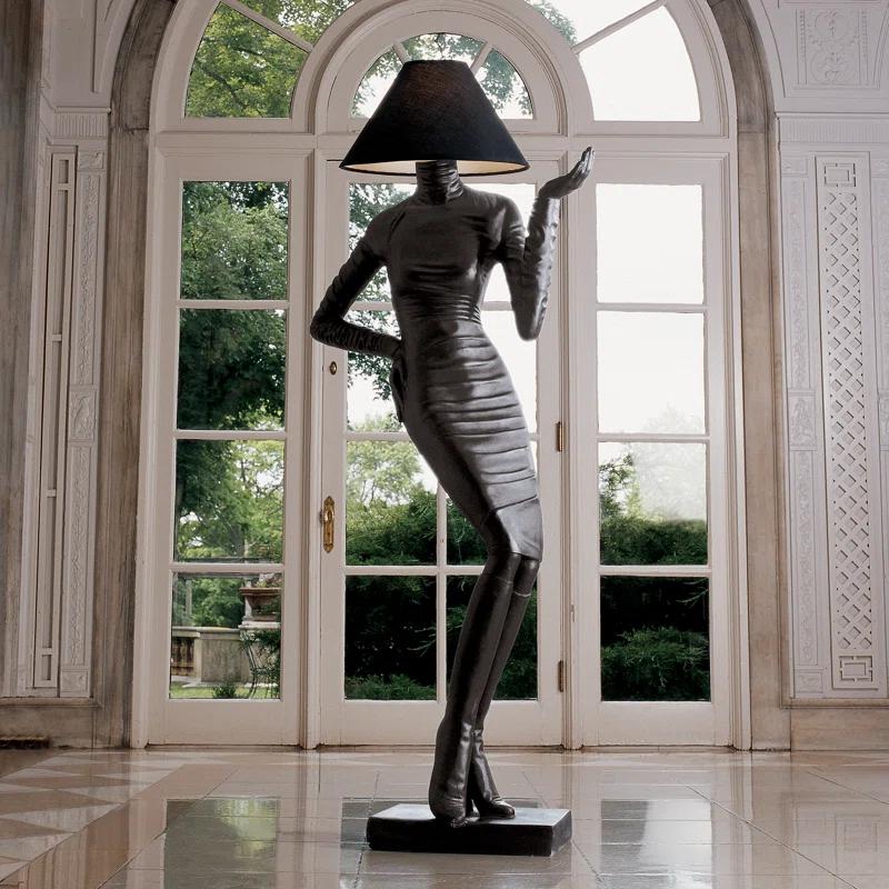 Design Toscano Mademoiselle 76'' Black Traditional Floor Lamp