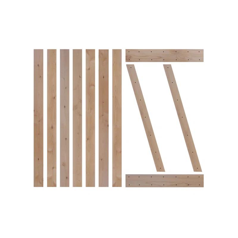 Lubann American 84'' Solid Wood Barn Doors Barn Door