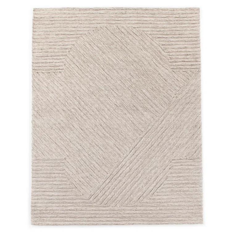 Heathered Beige 9' x 12' Handmade Wool Area Rug
