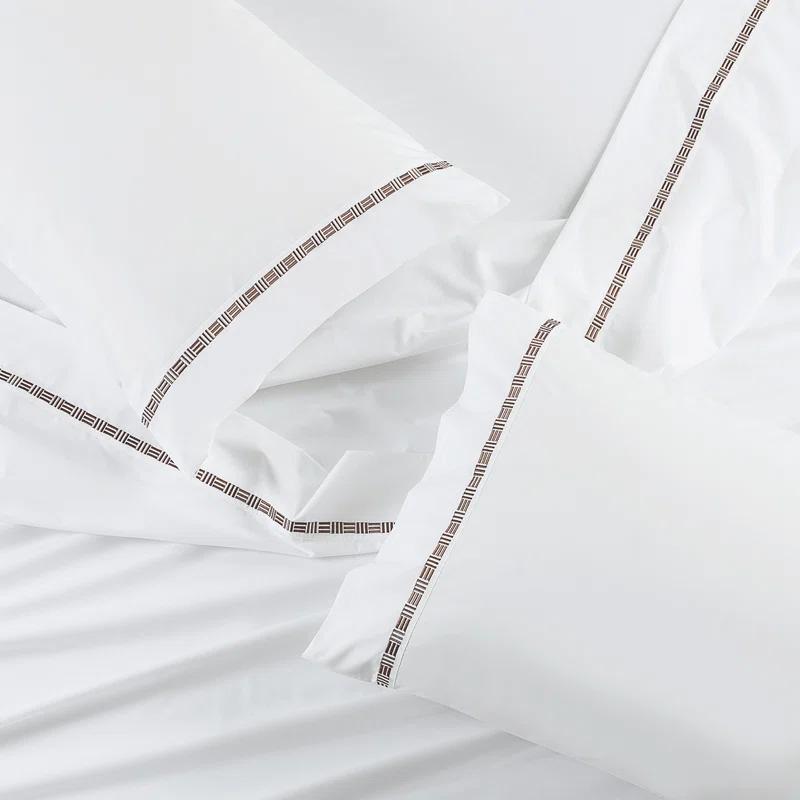 Hotel Grand TENCEL Lyocell And Cotton Blend Embroi Sateen Duvet Cover Set