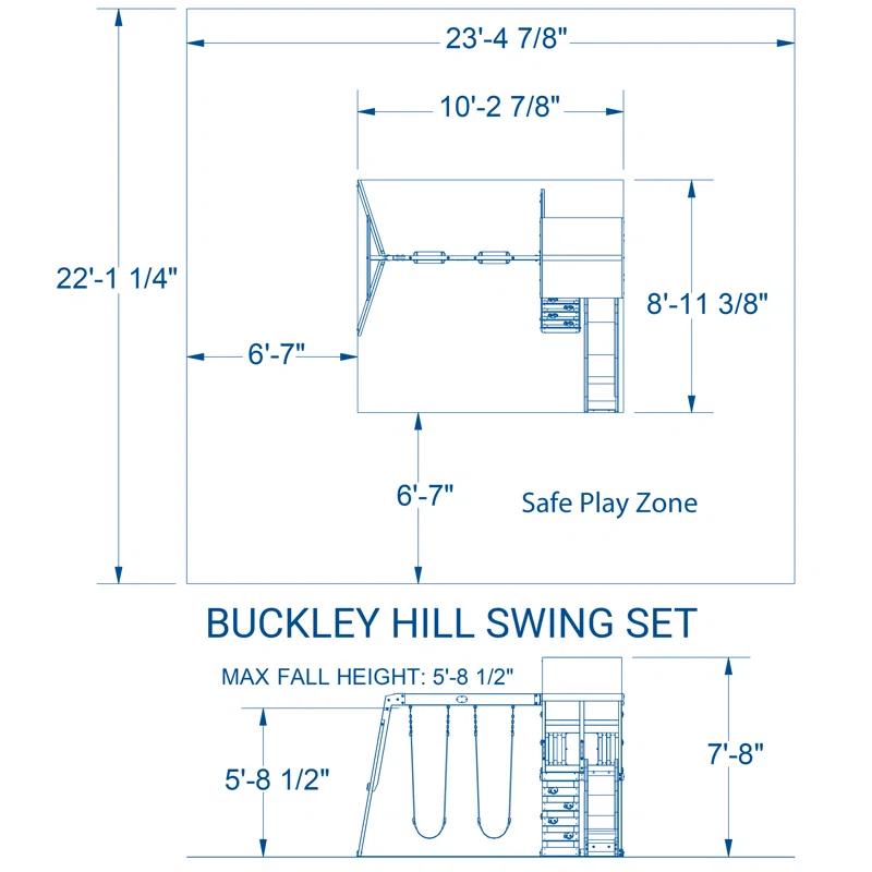 Backyard Discovery Buckley Hill Cedar Wood Swing Set with Wave Slide, Play Deck, Rock Wall Ladder, and Chalkboard & Reviews | Wayfair