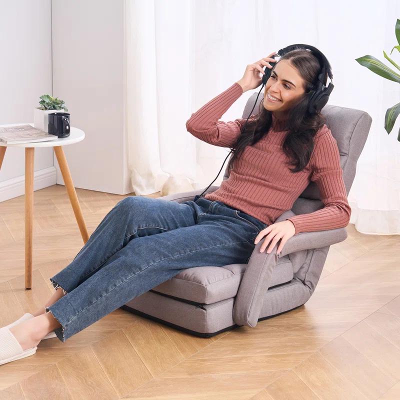 Trule Floor Chair with 5 Adjustable Position and Armrest Floor Gaming Chair Gray