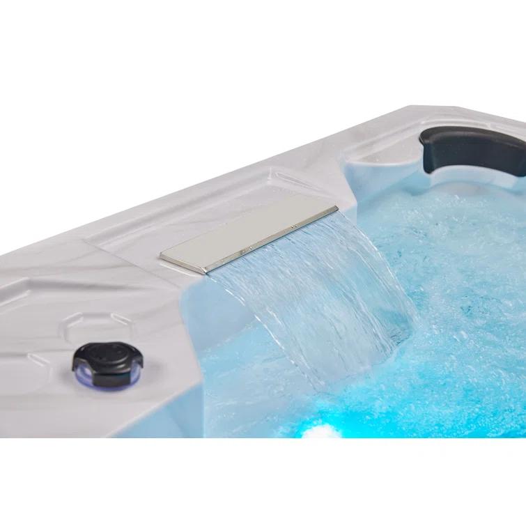 Luxury Spas Luxury Spas 240 Volt 5 Person Galley - Person 69 - Jet Acrylic Square Hot Tub With Ozonator In Cloud Gray