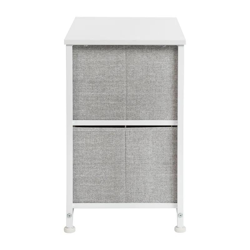 Flash Furniture Malone 2 Drawer Storage Stand with Wood Top & Fabric Pull Drawers