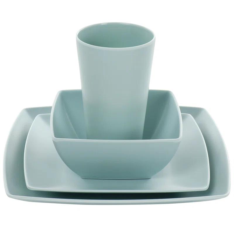 Gibson Home 16 Piece Melamine Dinnerware Set, Service for 4