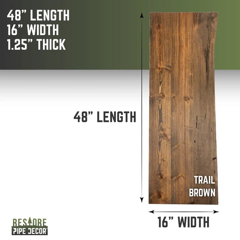 48 In. x 16 In. X 1.25 In. Live Edge Solid Console Table Wood Top