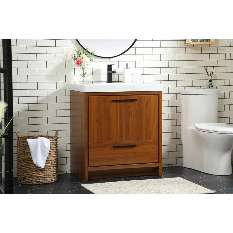 Southmead 30'' Single Bathroom Vanity with Resin Top