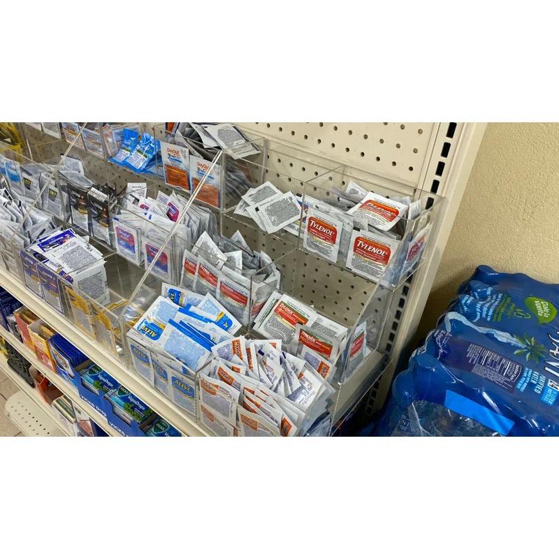 Clear Acrylic 3-Tier 6 Bin Display Rack