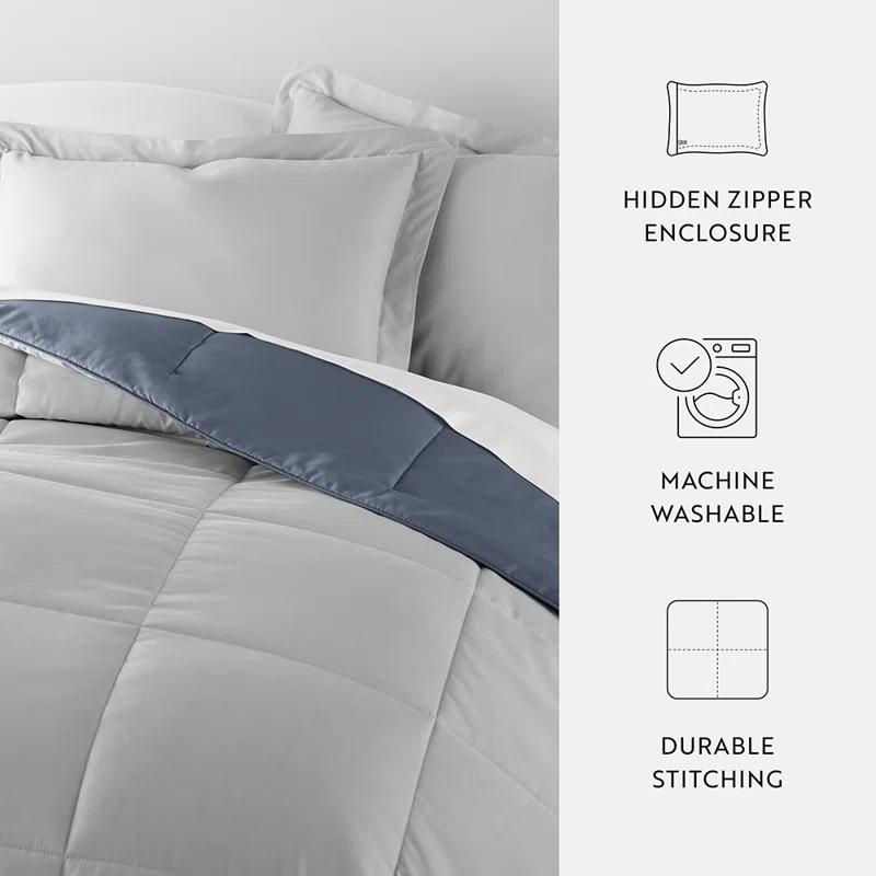 Reversible Down-Alternative Comforter Bedding Set