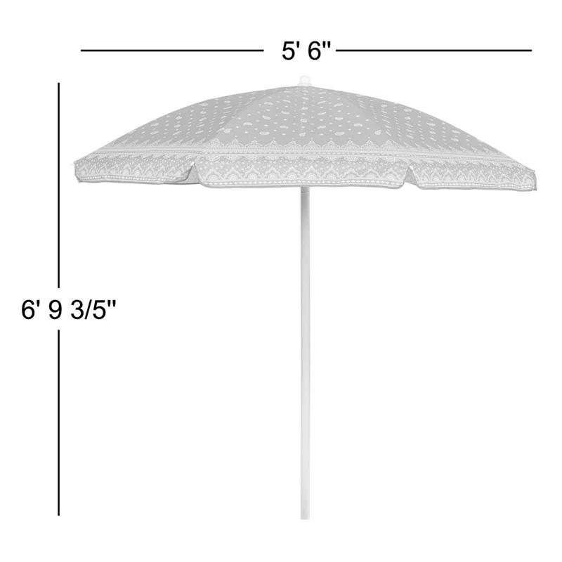 Arlmont & Co. Edwin 5.5 ft Outdoor Canopy Sunshade Beach Umbrella and Small Patio Umbrella