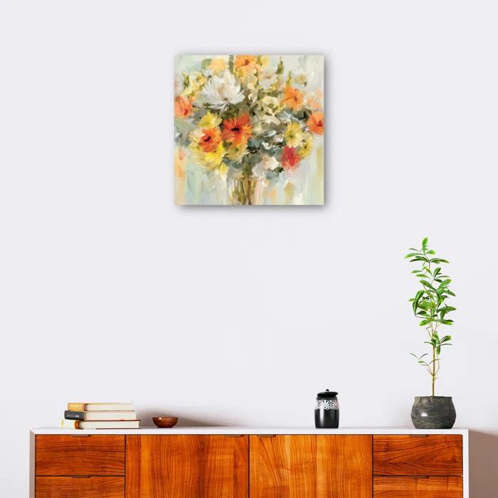 Red Barrel Studio® Mason Jar Flowers by Studio Arts Canvas Art Print