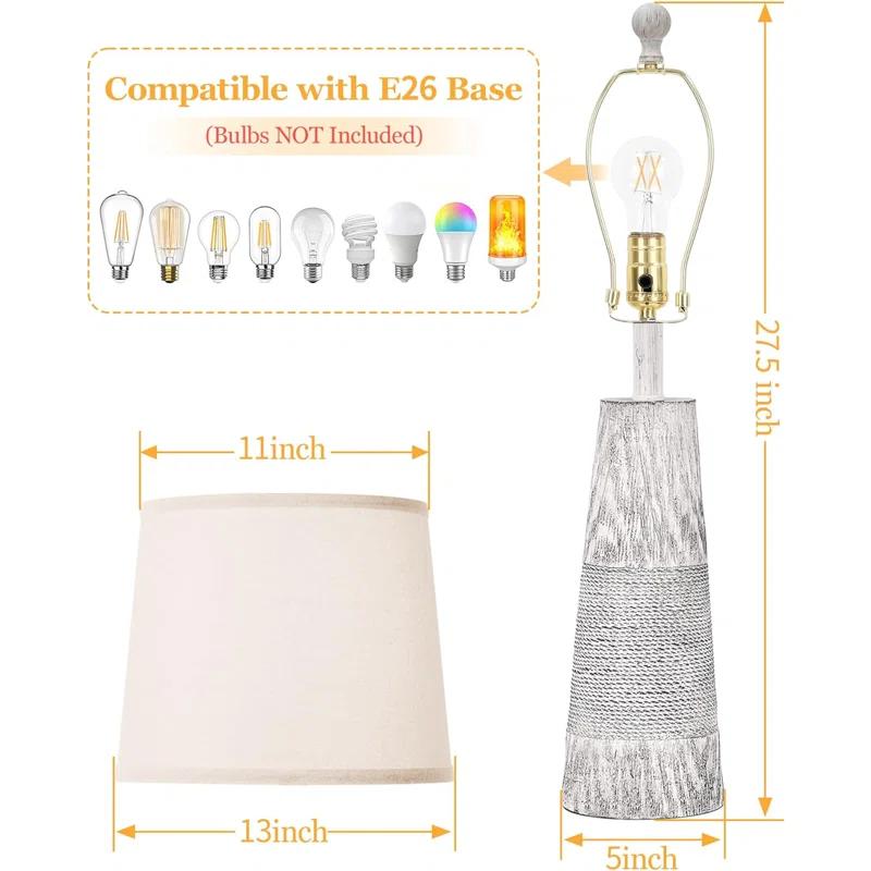 Red Barrel Studio® Resin Table Lamp (Set of 2)