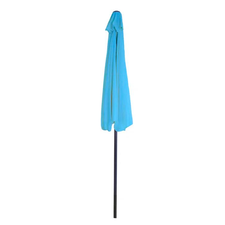 Pure Garden Summertime Umbrellas 3 Half Umbrella Outdoor Patio Shade - 9' Patio Umbrella with Easy Crank - Small Canopy for Balcony, Table, or Deck by Pure Garden