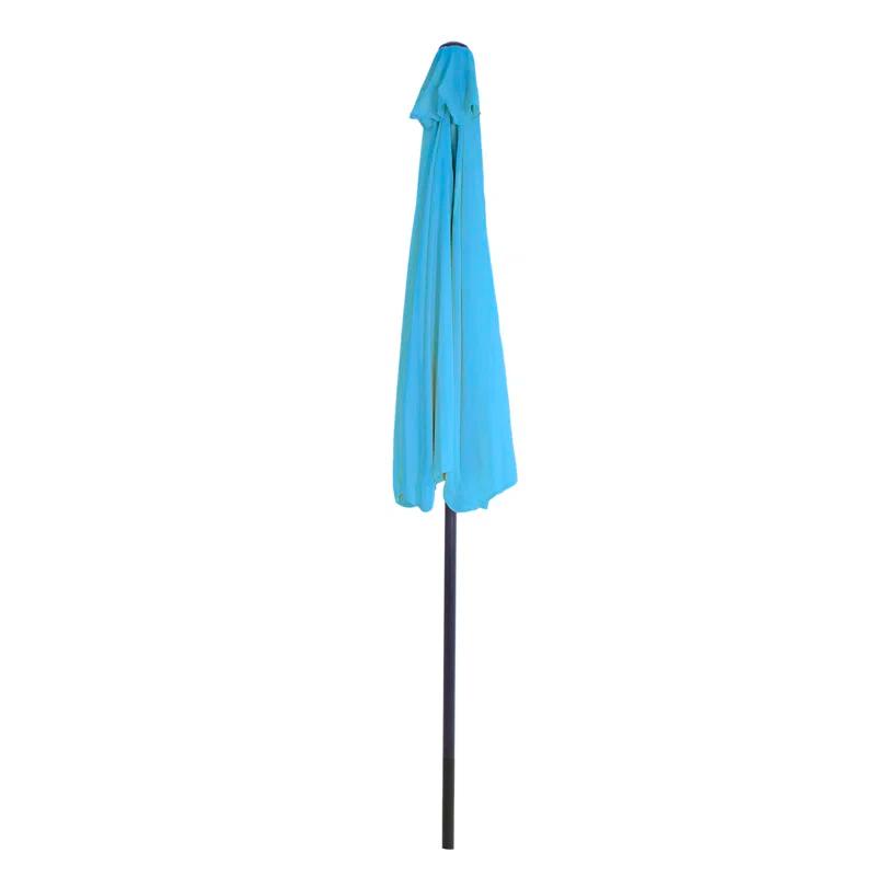 Pure Garden Summertime Umbrellas 3 Half Umbrella Outdoor Patio Shade - 9' Patio Umbrella with Easy Crank - Small Canopy for Balcony, Table, or Deck by Pure Garden