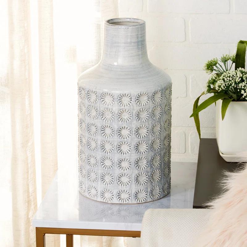 CosmoLiving by Cosmopolitan Porcelain Ceramic Floral Decorative Vase