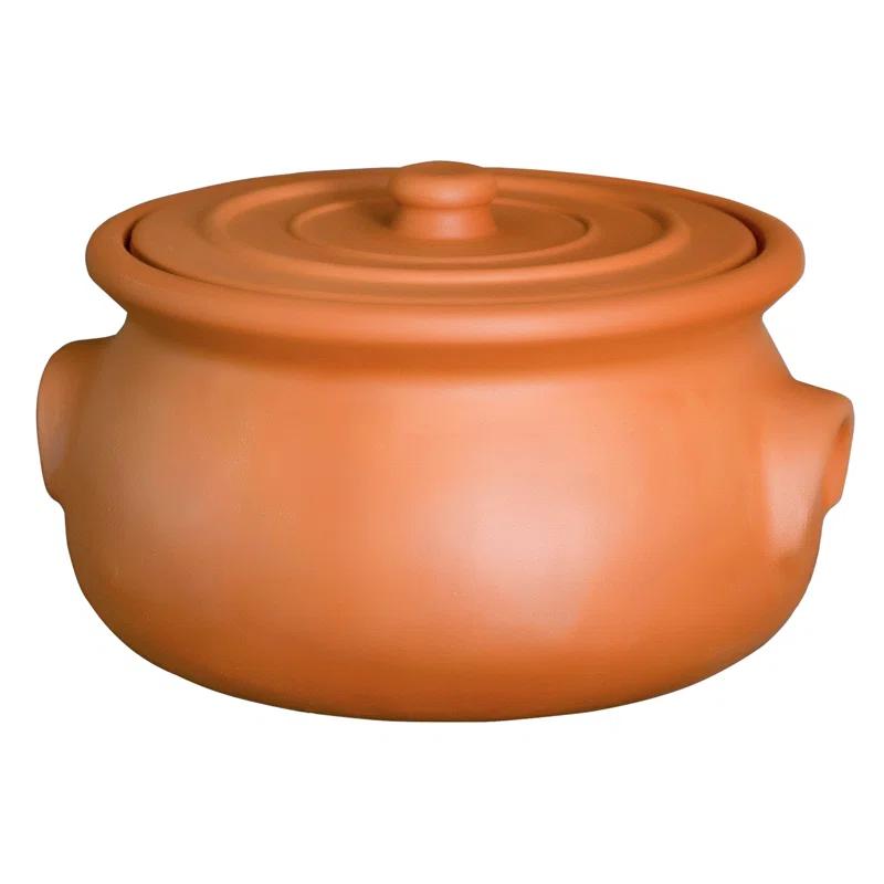 Hakan Hakan Suphan Handmade 7.6-Quart Large Clay Cooking Pot with Lid, Unglazed