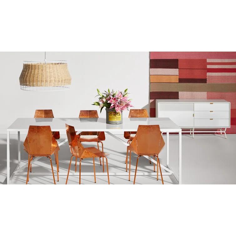 Strut Walnut Metal Base Dining Table