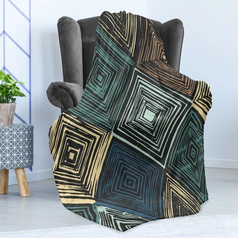 Ambesonne Ambesonne Fleece Throw Blanket Traditional Curves