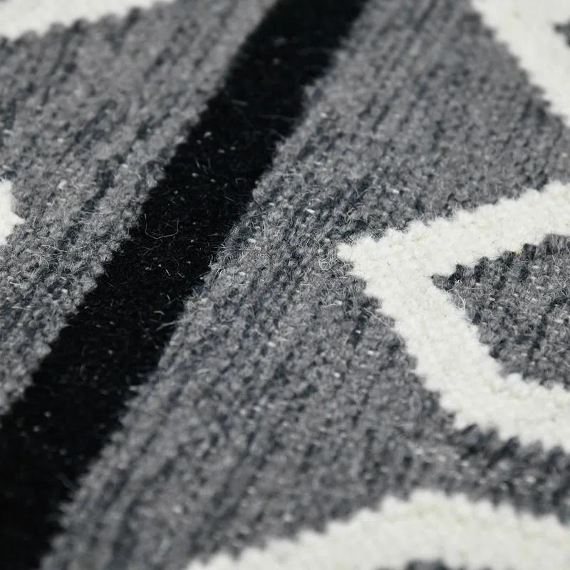 Union Rustic Oneil Moroccan Handmade Wool Gray Area Rug