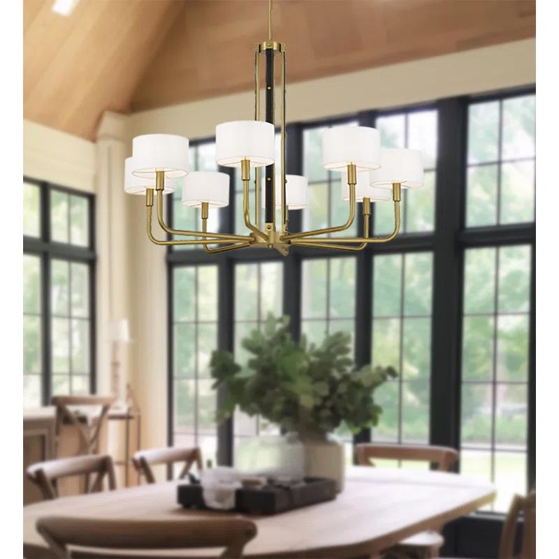 Minka Lavery Minka Lavery Chelsea Soft Brass With White Silk Chandelier