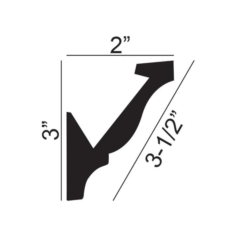 Architectural Products by Outwater L.L.C. 3"H x 96"W Crown Moulding, Pack of 4 (Set of 4)