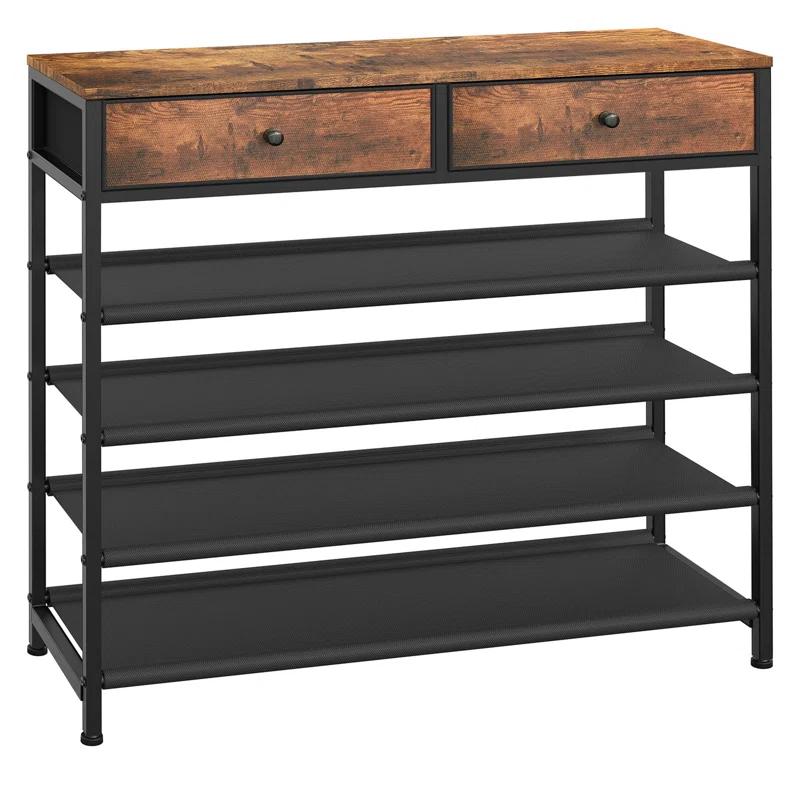 17 Stories 5 Tier Shoe Storage Organizer with 2 Drawers