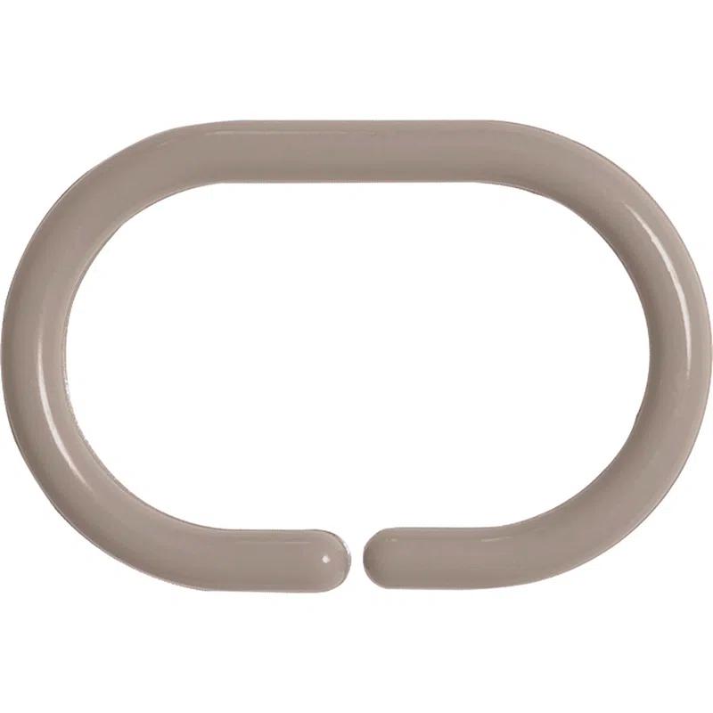 Evideco Solid Plastic Shower Curtain Hooks Rings (Set of 12)