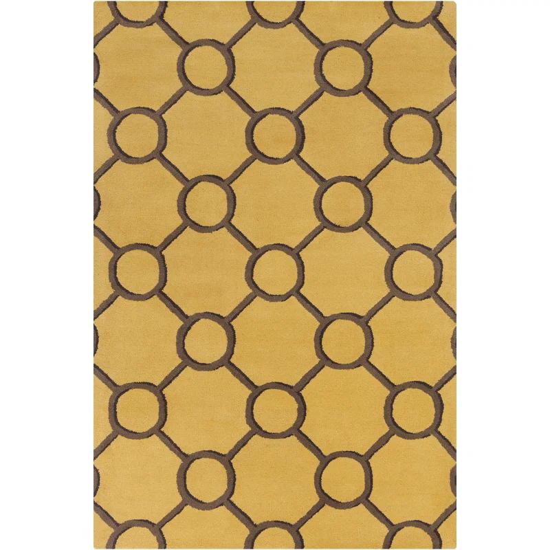 Stella Patterned Contemporary Wool Yellow/Brown Area Rug