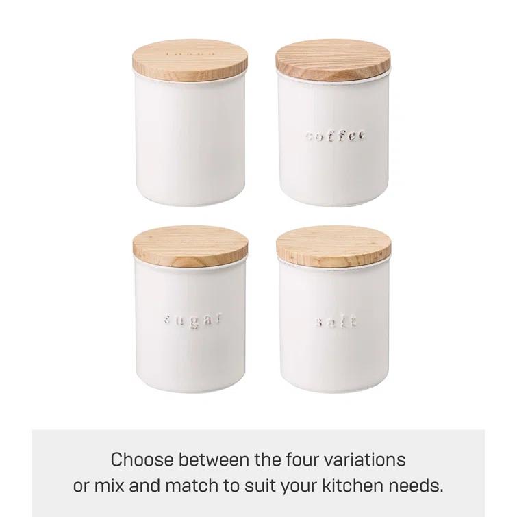 Tosca Yamazaki Home Ceramic Canister, Dry Food Kitchen Storage Container, Plain, 15.25 oz. Airtight