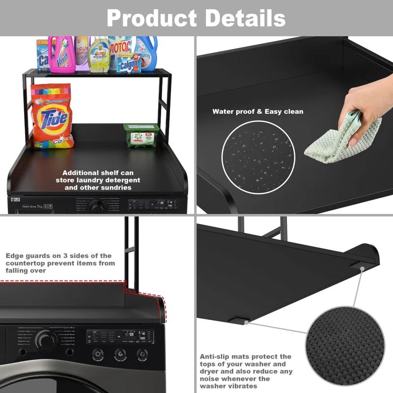 GDLF GDLF Washer Dryer Countertop Laundry Guard with Laundry Room Shelf for Single Washer Dryer
