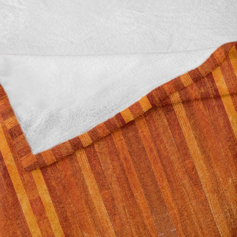 Ambesonne Ambesonne Cinnamon Fleece Throw Blanket Vertical Stripes in Brown Multicolor