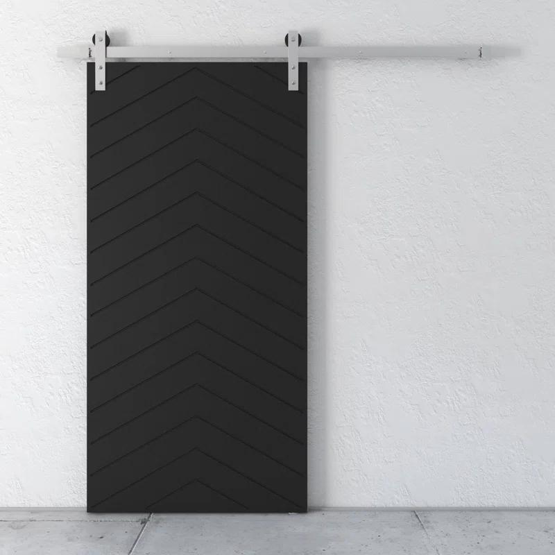 Urban Woodcraft 40'' x 83'' Solid Wood Paneled Painted with Installation Hardware Kit Barn Door