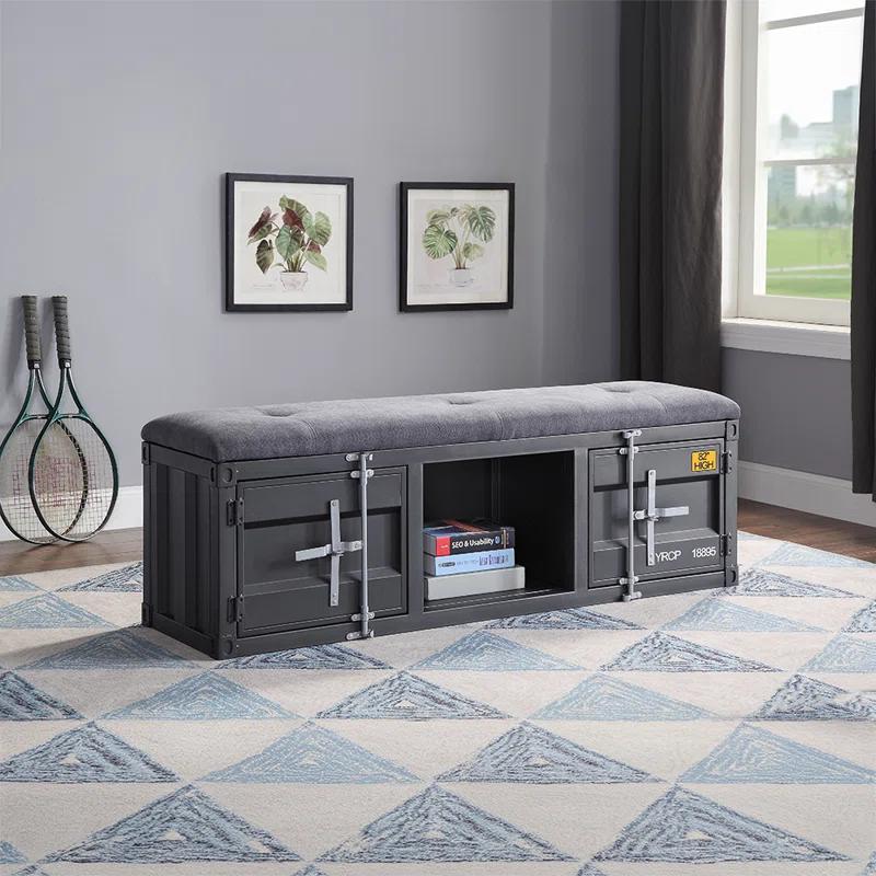 Acme Cargo Fabric Upholstered Storage Bench
