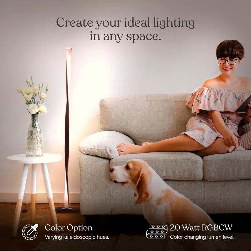 Brightech Helix 48 in. Industrial LED Energy Efficient Floor Lamp