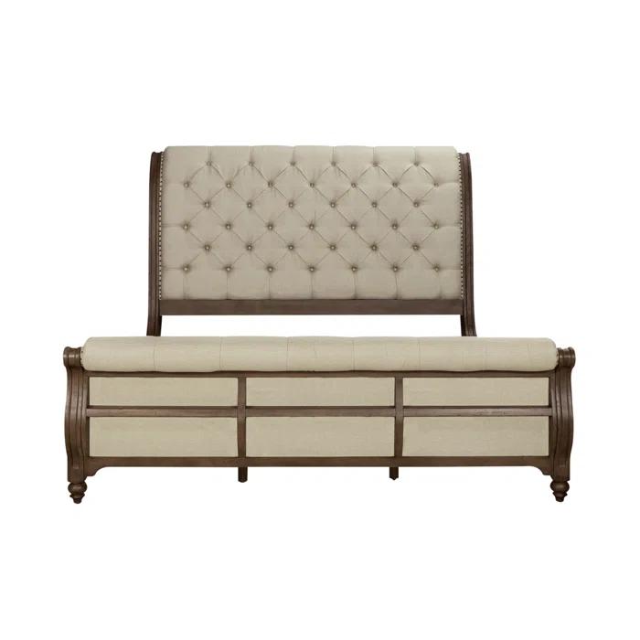 Lark Manor™ Aisja Upholstered and Tufted Sleigh Bed