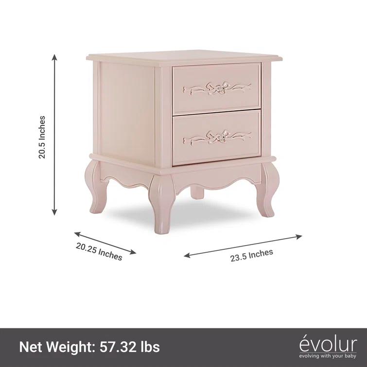 Evolur Aurora 2 Drawer Nightstand & Reviews | Wayfair