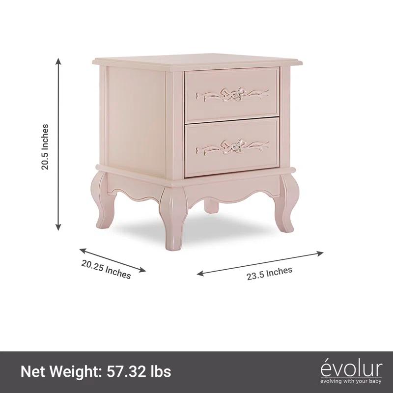 Evolur Aurora 2 Drawer Nightstand & Reviews | Wayfair